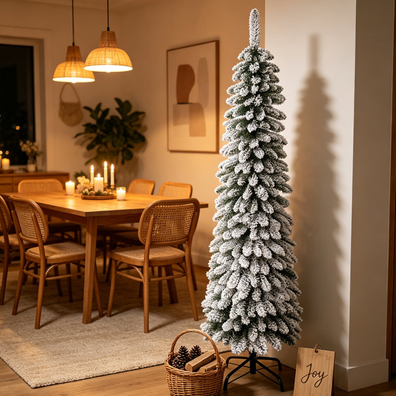 Arbre de Noël artificiel enneigé 6 pi avec sapin noble avec 395 branches