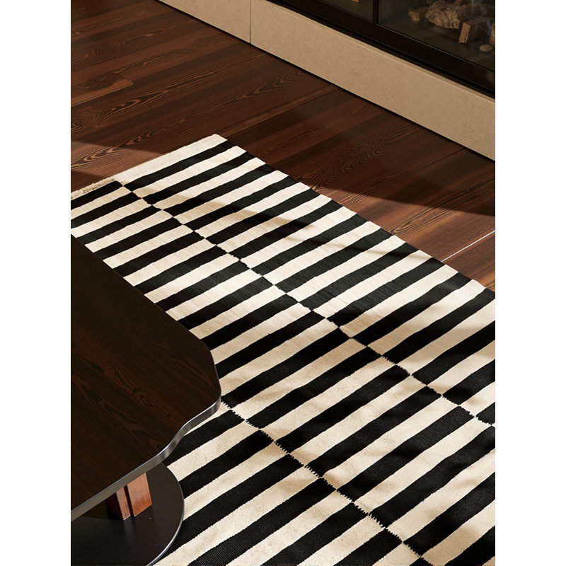 Donna Wool Rug by Hanse Home - Natural Living Room Rug, Handwoven & Eco-Friendly, Geometric Stripe Design for Living Room, Bedroom, Hallway