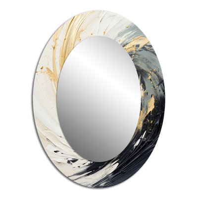 Radiant Revolve Modern Gold Spiral III - Gold Oval Wall Mirror Decor