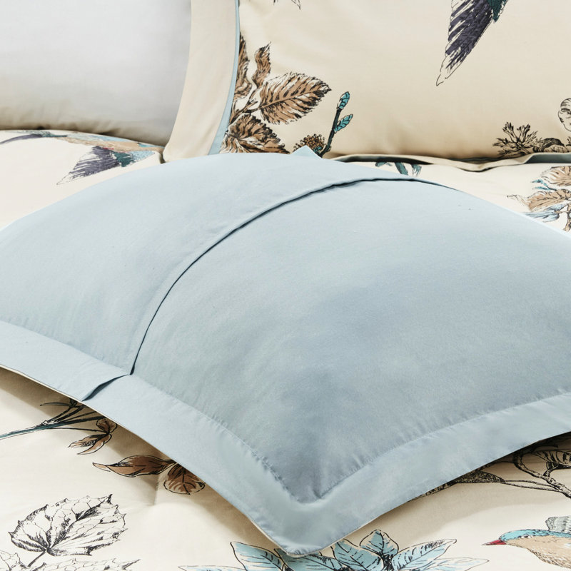 Édredon pour très grand lit kaki - Ensemble de chambre en sergé de coton 7 pièces