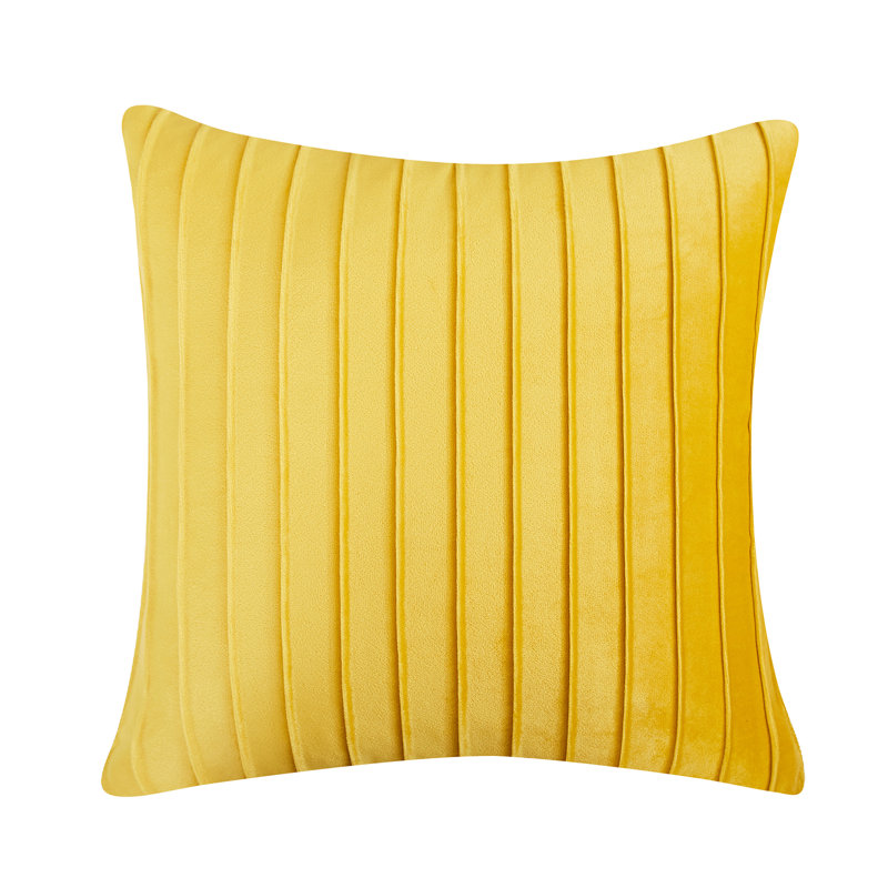 Housse de coussin en velours WARISI, Jaune, 18 po x 18 po