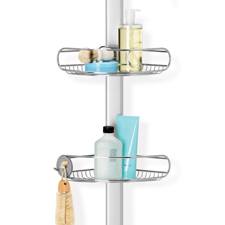 Simplehuman 8' Tension Shower Caddy, Stainless Steel and Anodized