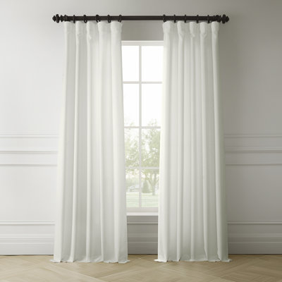 Armita Italian Faux Linen Room Darkening Curtains for Bedroom & Living Room Curtains - Single Panel Window Curtains