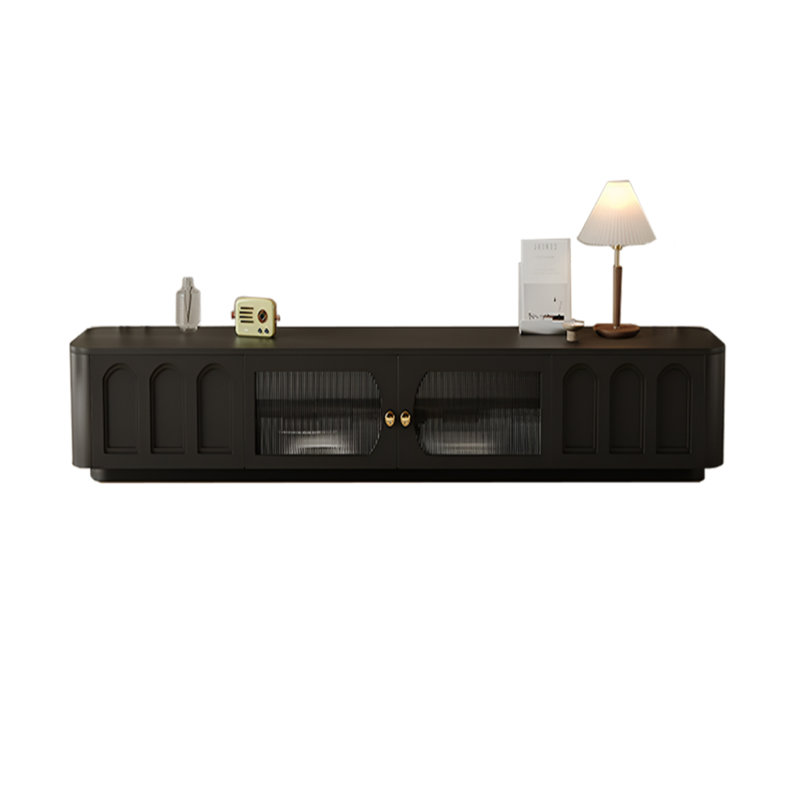 Meuble télé Modern, Noir, H 11,81 po x L 78,74 po x l 15,75 po
