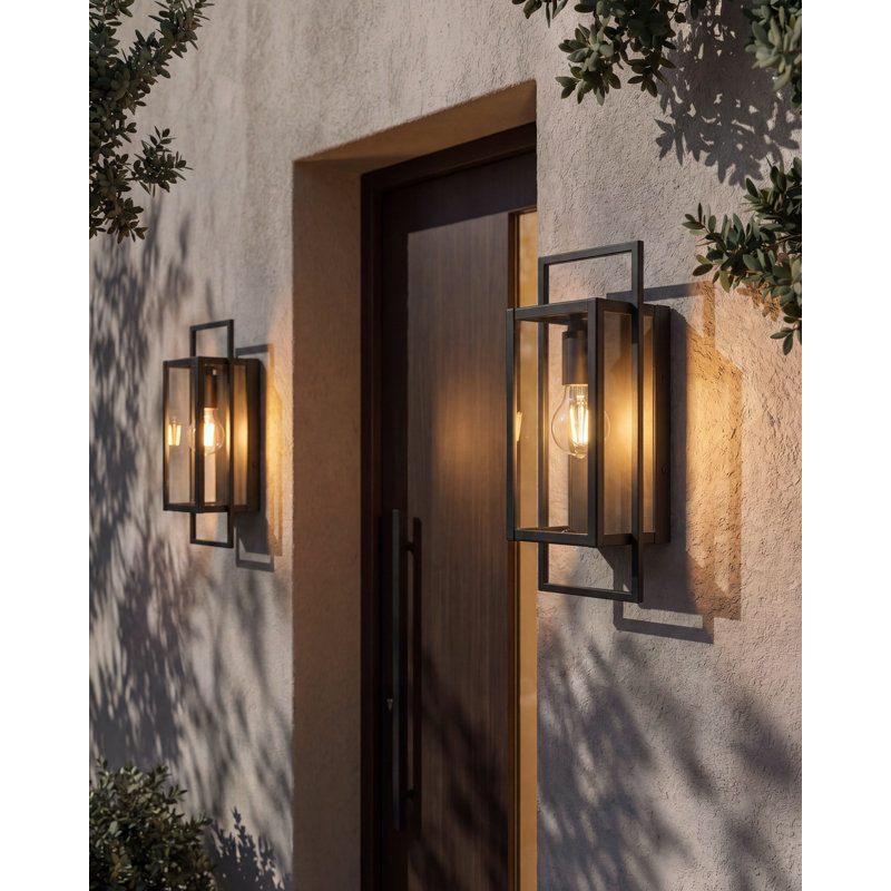 Set of 2 Outdoor Wall Lights TARNA Black