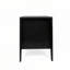 Table d'appoint noire avec tiroirs et tablettes-802558371