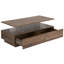 Table rectangulaire moderne en noyer avec lumières à DEL à intensité variable et 2 tiroirs de rangement spacieux 47,2 po café multicolore-1482436678