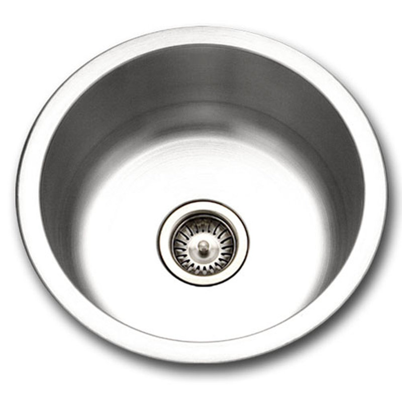 Houzer Hospitality 18 inch Stainless Steel Topmount Round Bar Sink with Strainer - SCF-1830-1