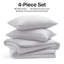 Microfiber Striped Duvet Cover Set with Matching Pillowcases & Fitted Sheet-114247584-114247591