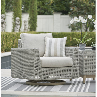 Fauteuil pivotant d'extérieur avec coussin Seton Creek