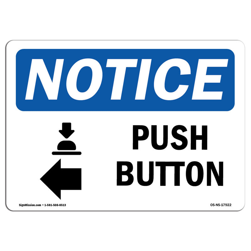 Push Button Left Arrow Sign