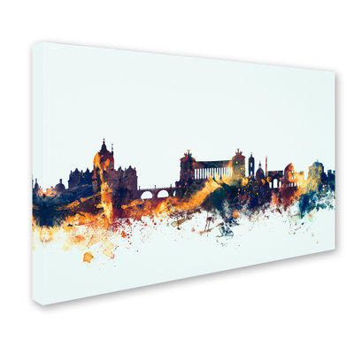 « rome italie horizon blue », impression sur toile tendue