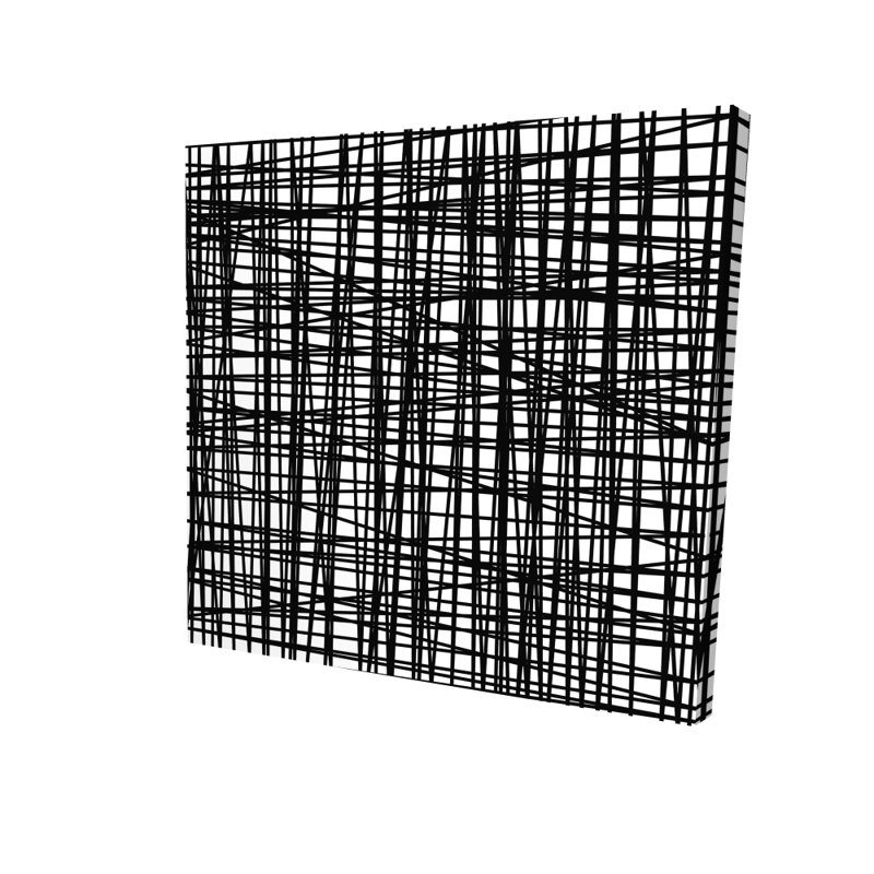 Abstract Small Stripes - Black Abstract Canvas for Home Decor