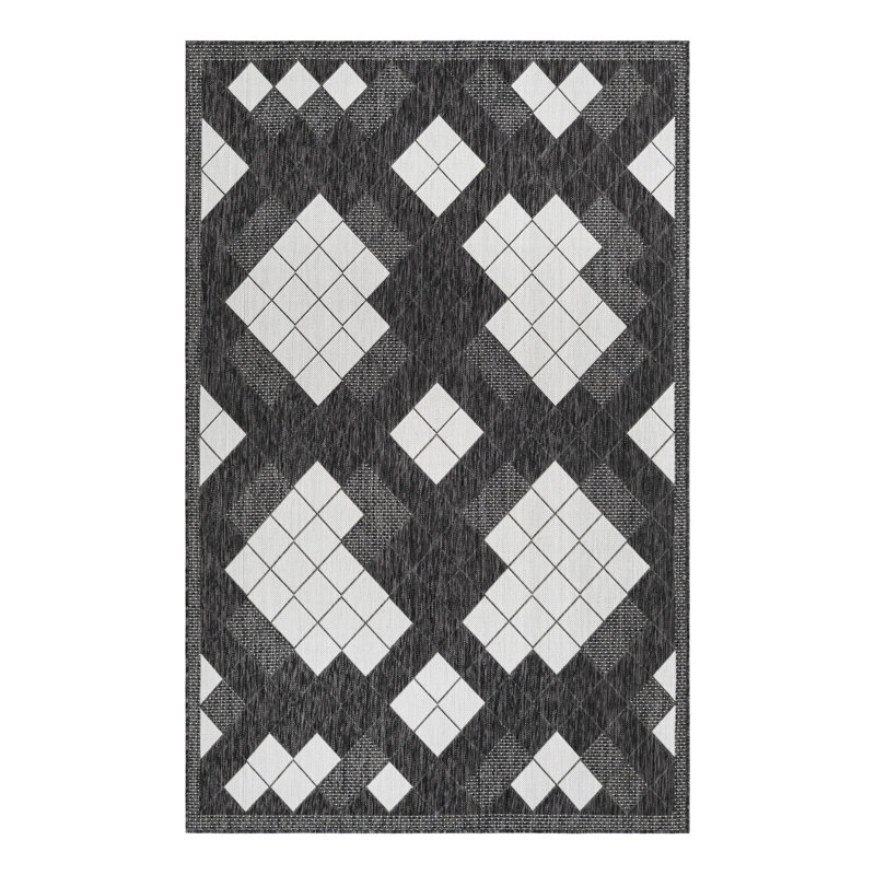Geometric Indoor / Outdoor Rug, Rectangle 5'3" x 8'