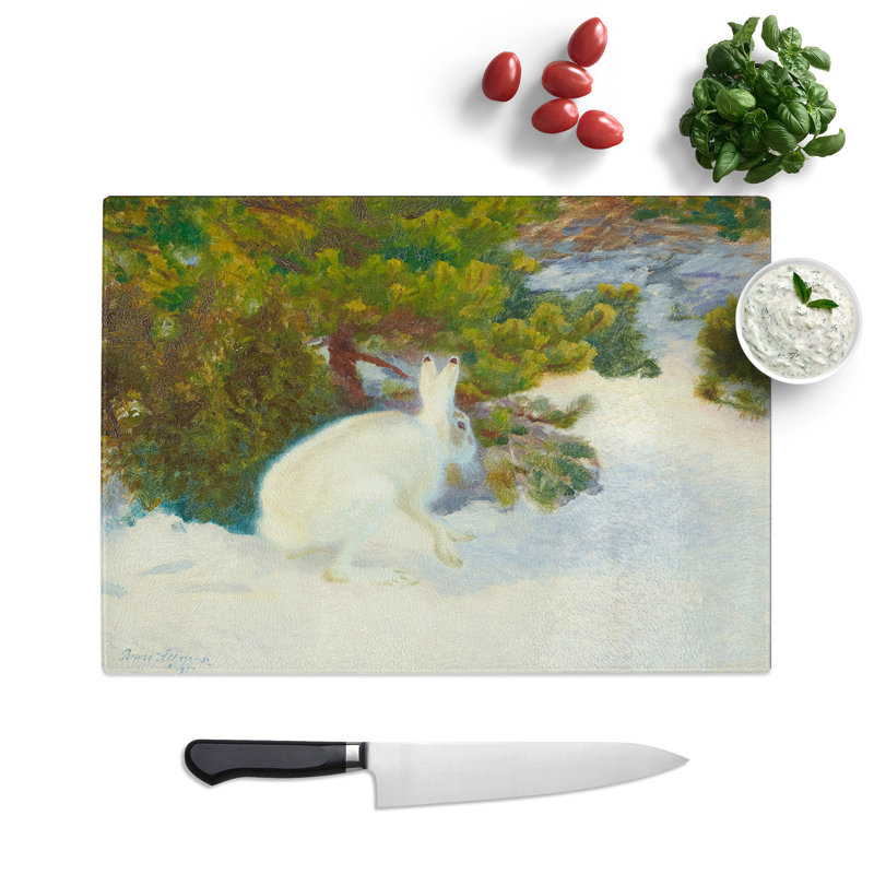 White Hare Vol.8 by Bruno Liljefors Chopping Board, 0.4cm H x 20cm W x 28.5cm L