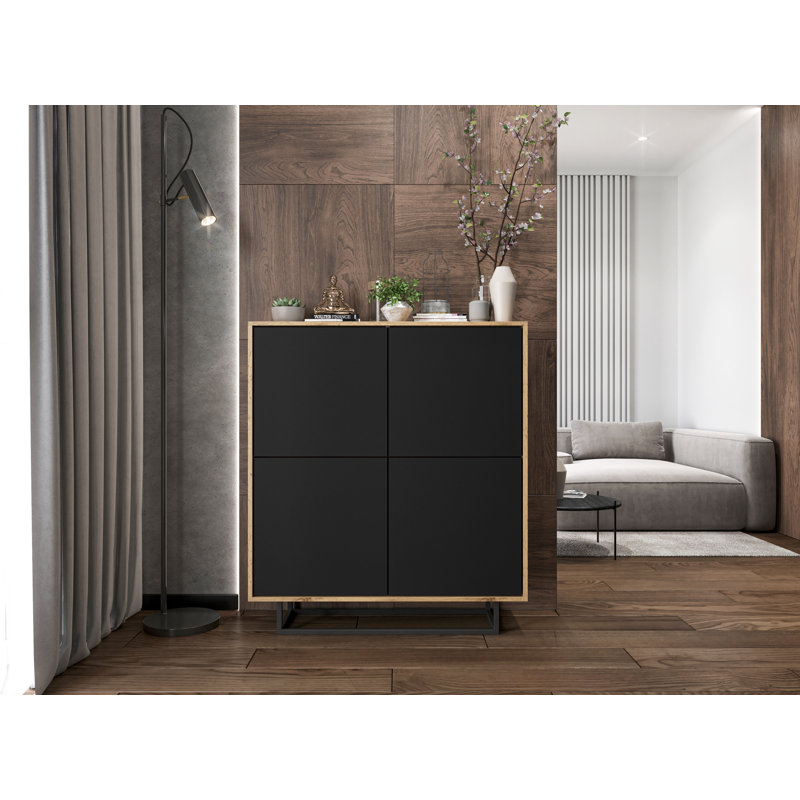 Creeve 113cm Sideboard, Oak Wotan/Black Mat