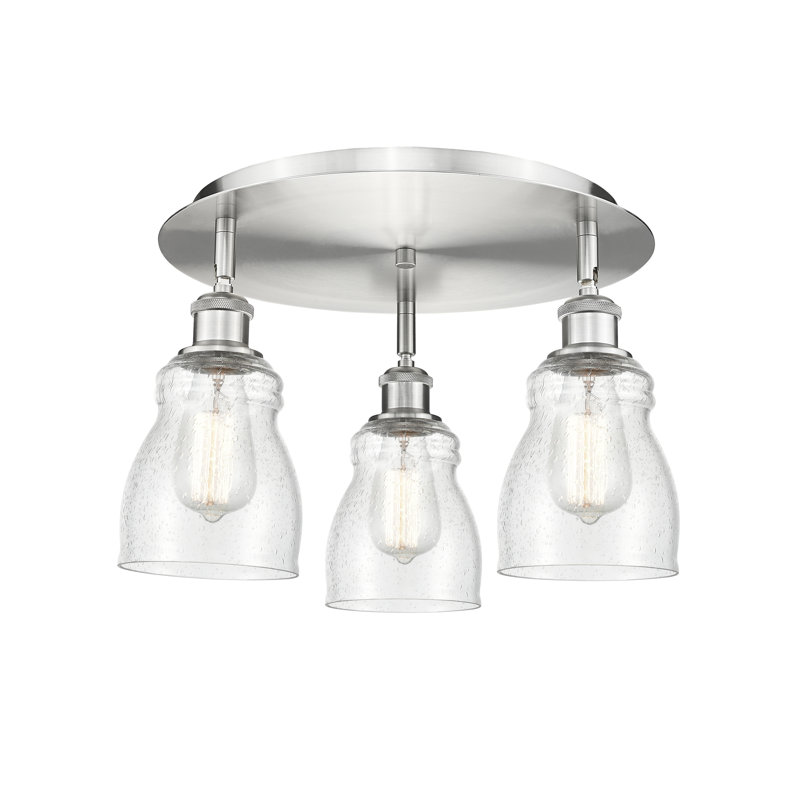Plafonnier encastré Ellery, Bullé, Nickel satiné