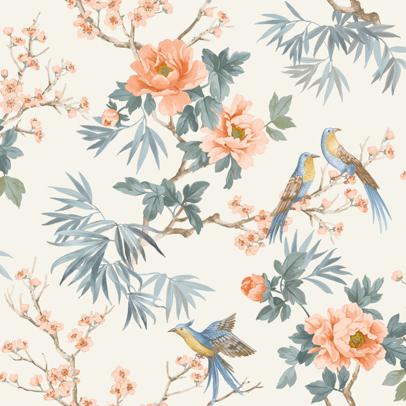 10.05cm x 53cm Matte Wallpaper Roll, Blue Orange