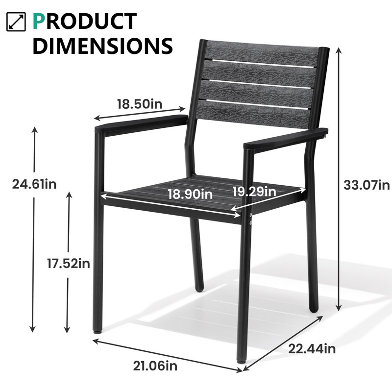 Fauteuil de salle à manger Deen, Noir, 2