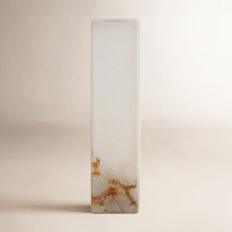 Claritza 12'' H Stone Tabletop Candlestick