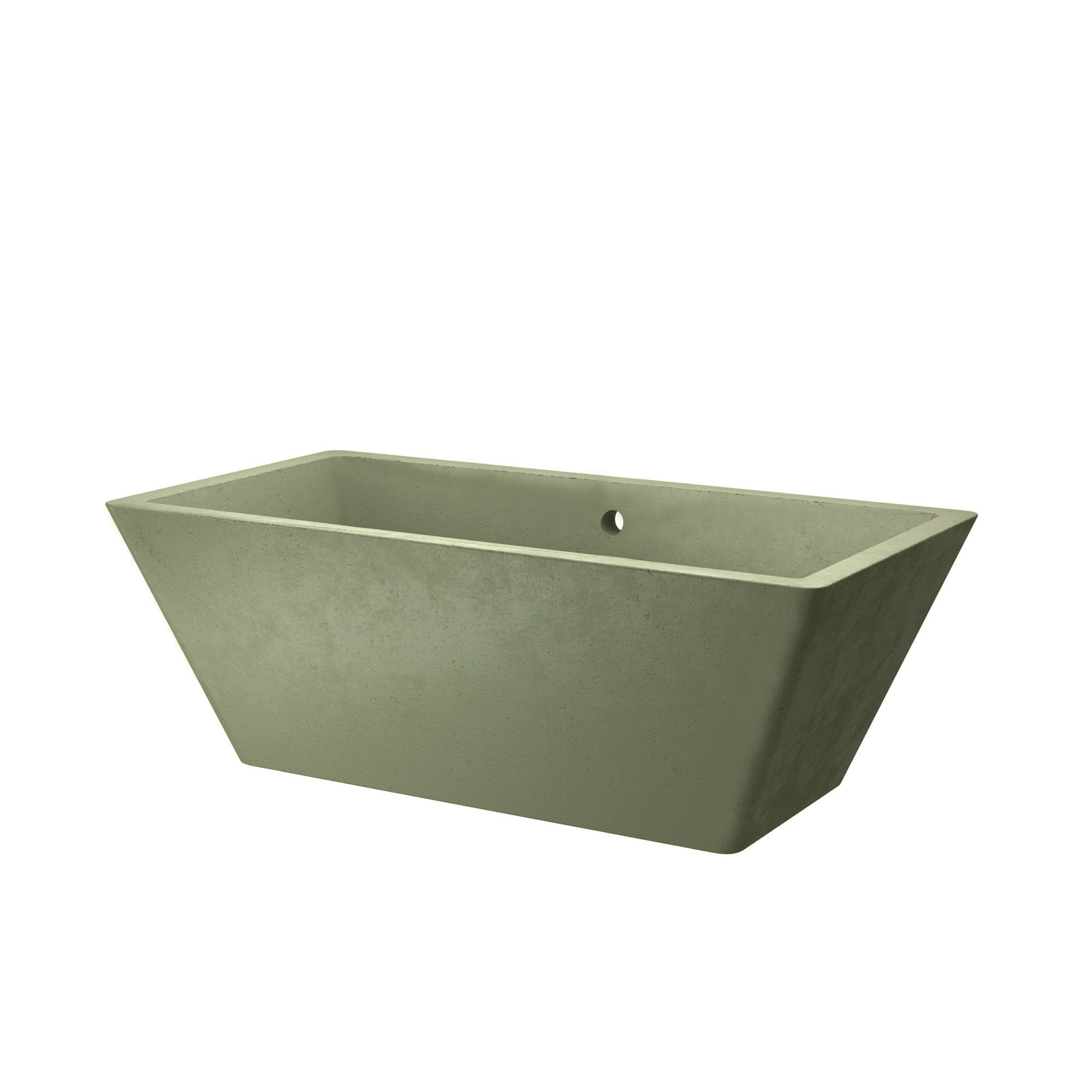 Mendocino NativeStone Concrete 66" x 34" Freestanding Soaking Bathtub, Sage