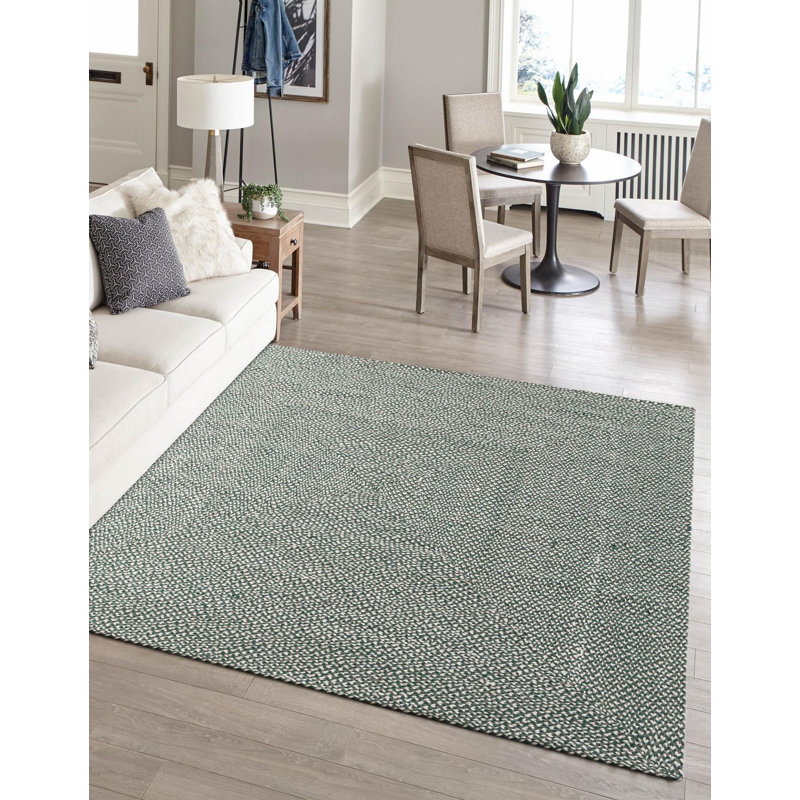 Tapis contemporain Aideen - vert, Carré 7 pi 10 po