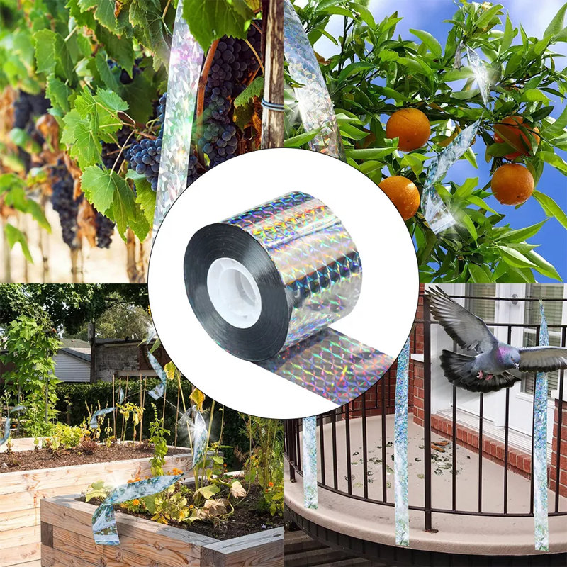 Scare Bird Deterrent Reflective Repellent Tape Woodpecker Geese Garden