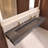 Pyramid 72" Wall Mounted Rectangular Solid Surface Bathroom Trough Sink in Matte Finish - Gray, With Faucet Holes-608558802-605291922
