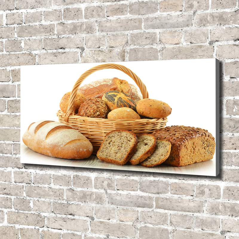 Bread In A Basket - No Frame Print on Canvas