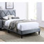 Lit simple pour chambre d'enfant, revêtement en velours gris et tête de lit réglable pour un sommeil réparateur