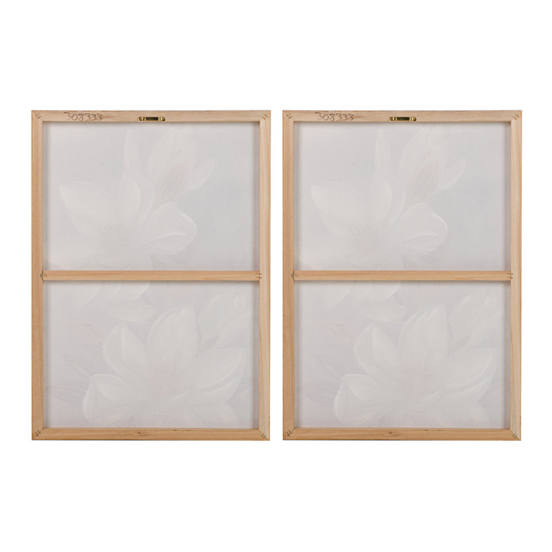 Flowers 40% Hand Painted Set 2 Canvas 50X3X70 Cm - 2 Piece Wrapped Canvas Print Set