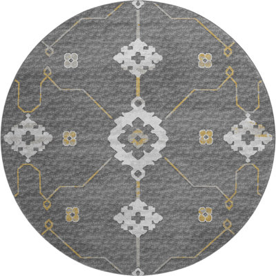 Premium Machine Washable Taquoia AMF122 Gray Rug