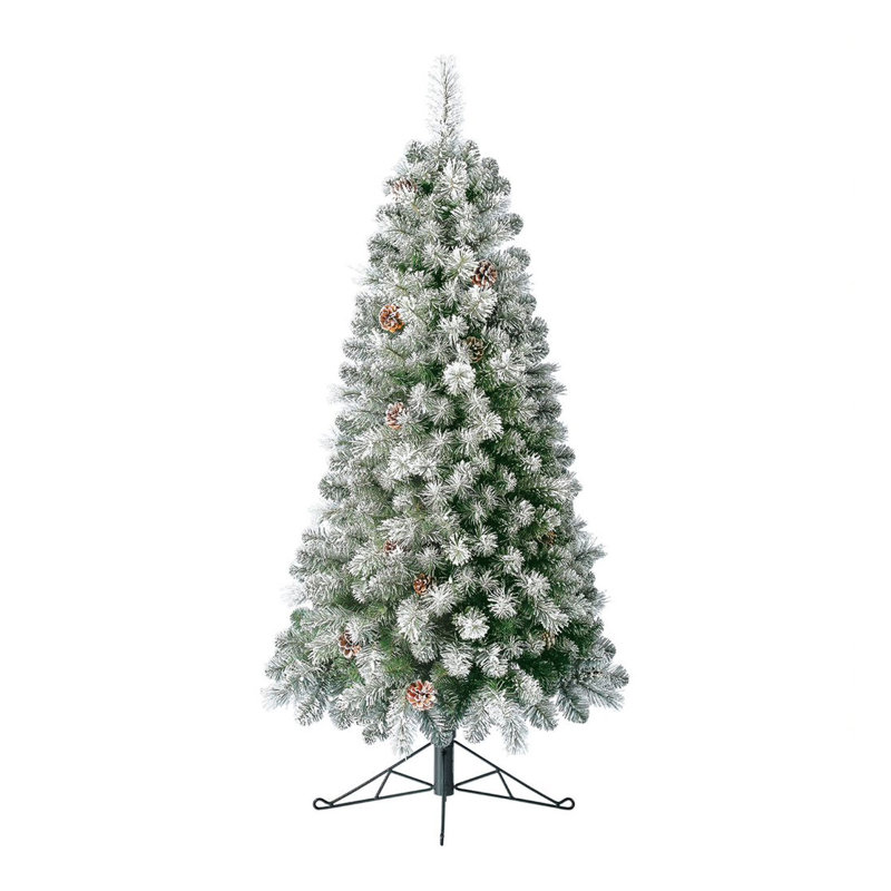 Home Heritage Flocked 5 Ft Artificial Half Christmas Tree Prelit with 100 LED Lights