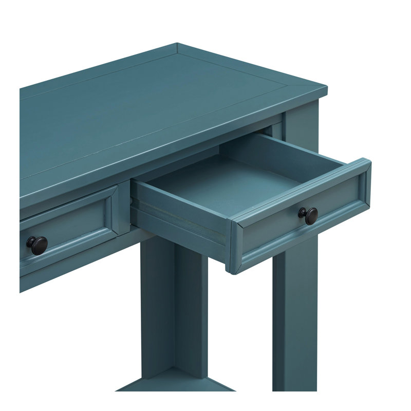 Console / canapé avec tiroirs de rangement et tablette inférieure pour le vestibule (bleu foncé), Bleu très foncé