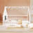 Full Size Wood House Bed With Window And Fence, White-229798866