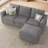 Rafael L Shaped Sofa Pull Out Sofa Bed Convertible Modular Sectional Couch Sleeper For Apartment-101956655
