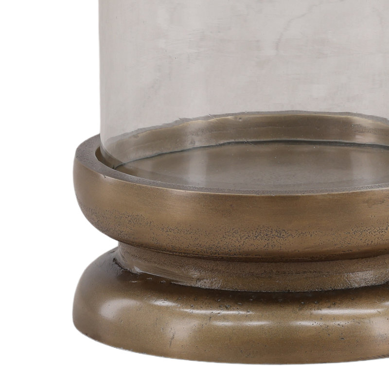 Fairmont Candle Holder Antique Brass, 15.4" H x 9.5" W x 9.5" D
