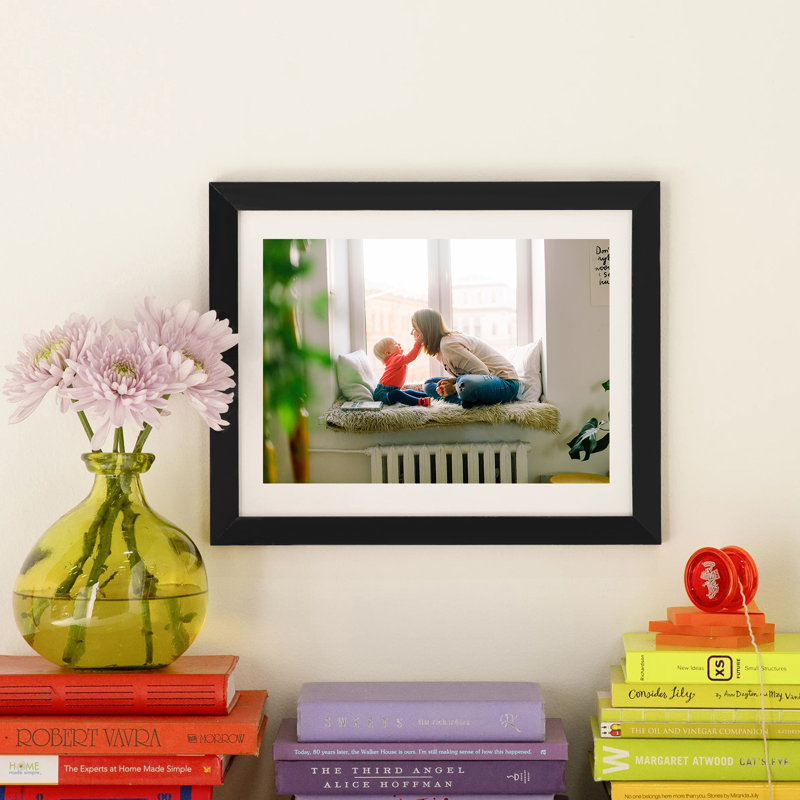 Cadre photo simple en bois, 14 pi x 11 po, Noir