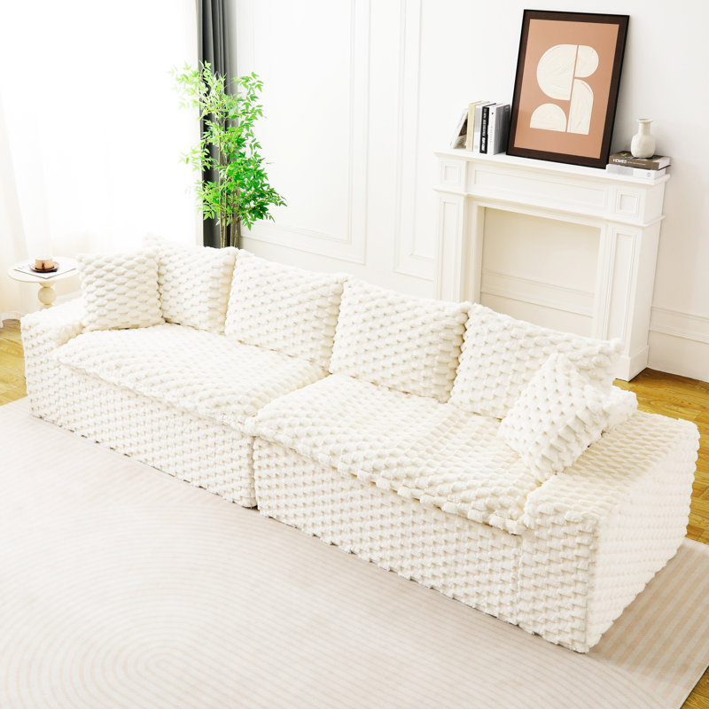 Velours blanc tortue multifonctionnel, tissu doux, confortable pour 4 personnes, convient aux petits espaces