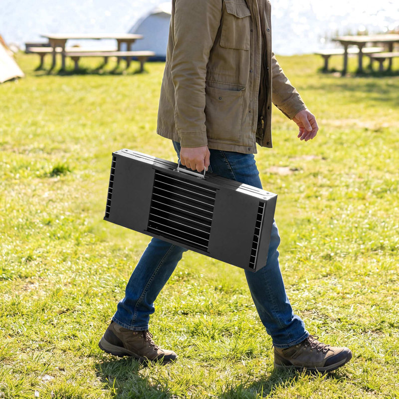 Outsunny 87cm W Portable Charcoal Grill, Black