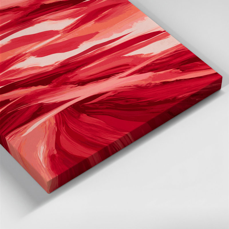 «Abstract Landscape 12», art mural sur toile rouge, H 10 po x l 8 po