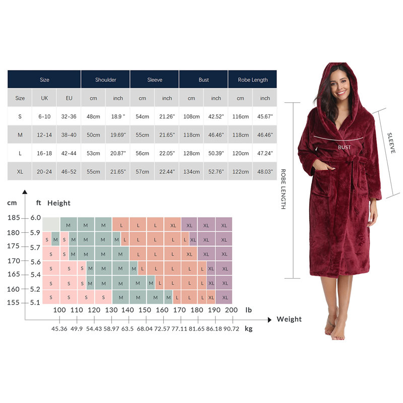 Jarom Flannel Mid-Calf Bathrobe, XL, Red