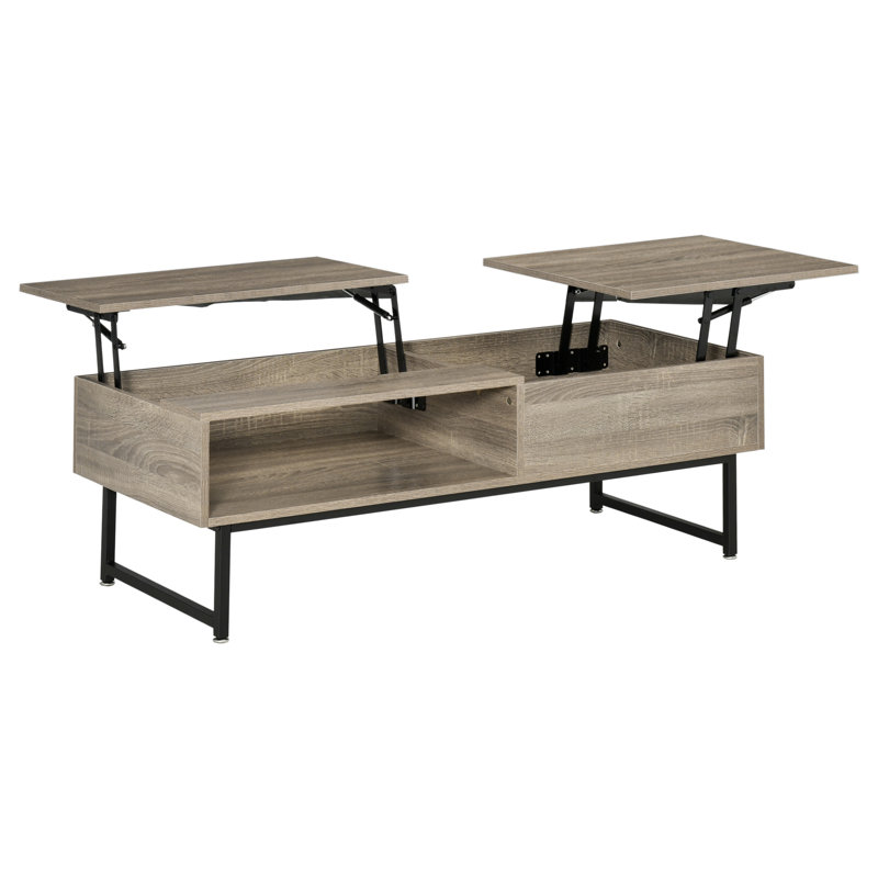Table basse à plateau relevable avec rangement Lift Top, Gris