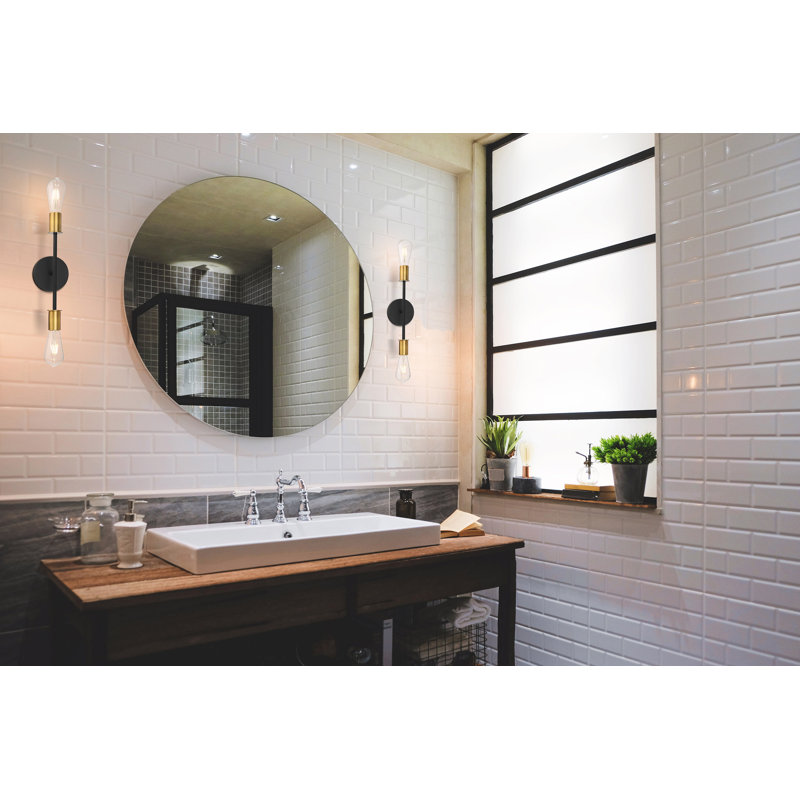 Avriana 2 - Light Dimmable Vanity Light, Black/Brushed Brass