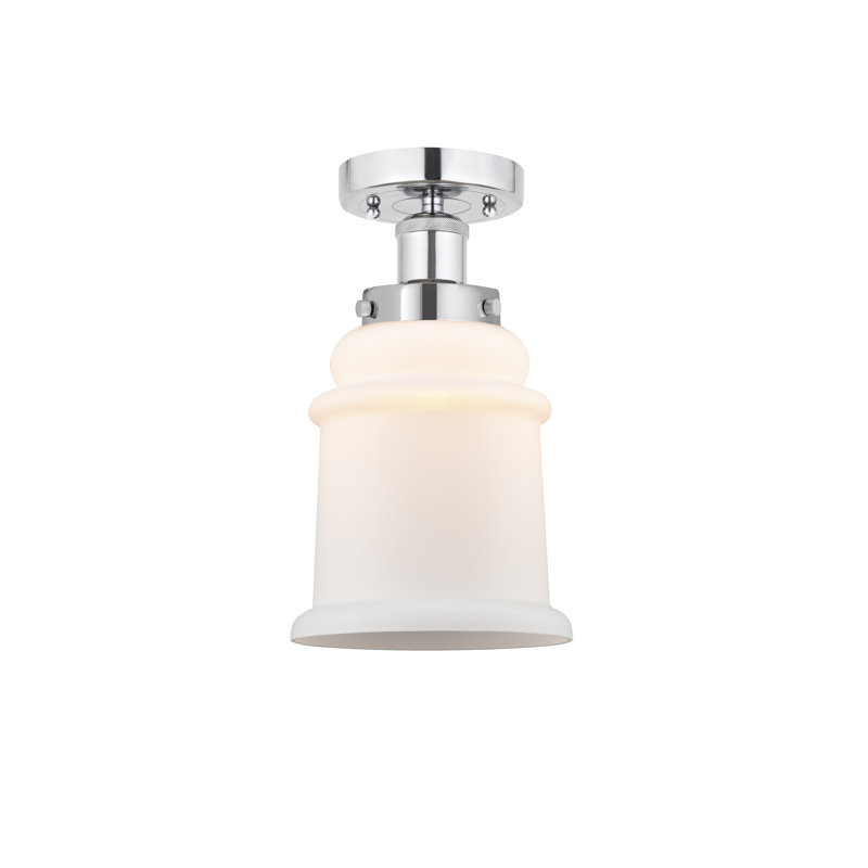 Plafonnier semi-encastré en verre Alvi, Chrome poli, Blanc mat