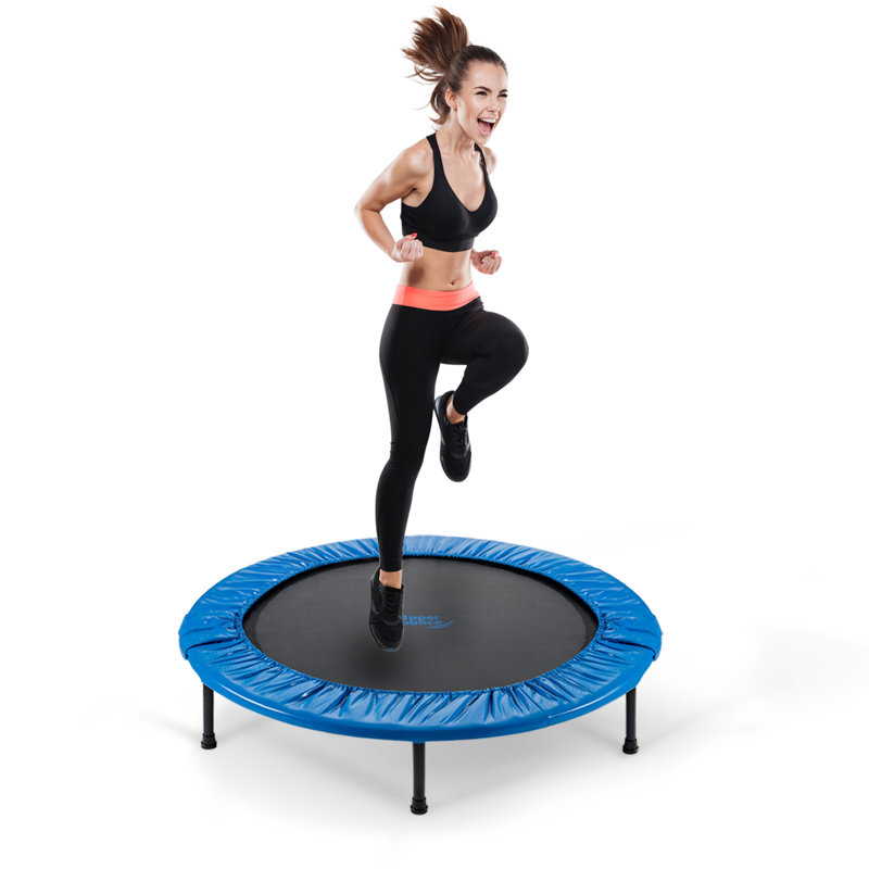 UpperBounce 40" Mini Fitness Exercise Trampoline Rebounder Trampette, 2-Way Foldable with Carry-on Bag