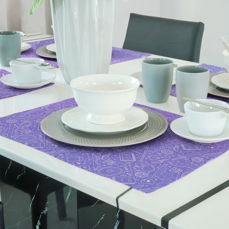 Katelyn Elizabeth Cotton Abstract Rectangle Placemat, Purple/Blue