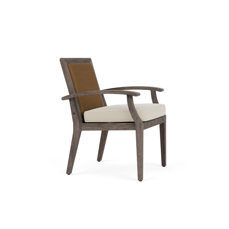 Frontier Outdoor Dining Armchair, Hickory, Wayfarer Dune