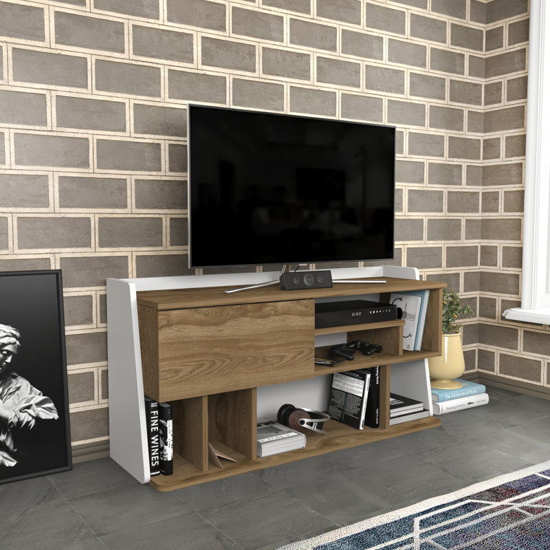Goscho TV Stand for TVs up to 55", Oud Oak/White
