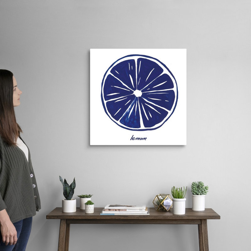 Indigo citron par Aimee Wilson - reproduction sur toile, H 24 po x l 24 po x P 1,25 po, Toile tendue